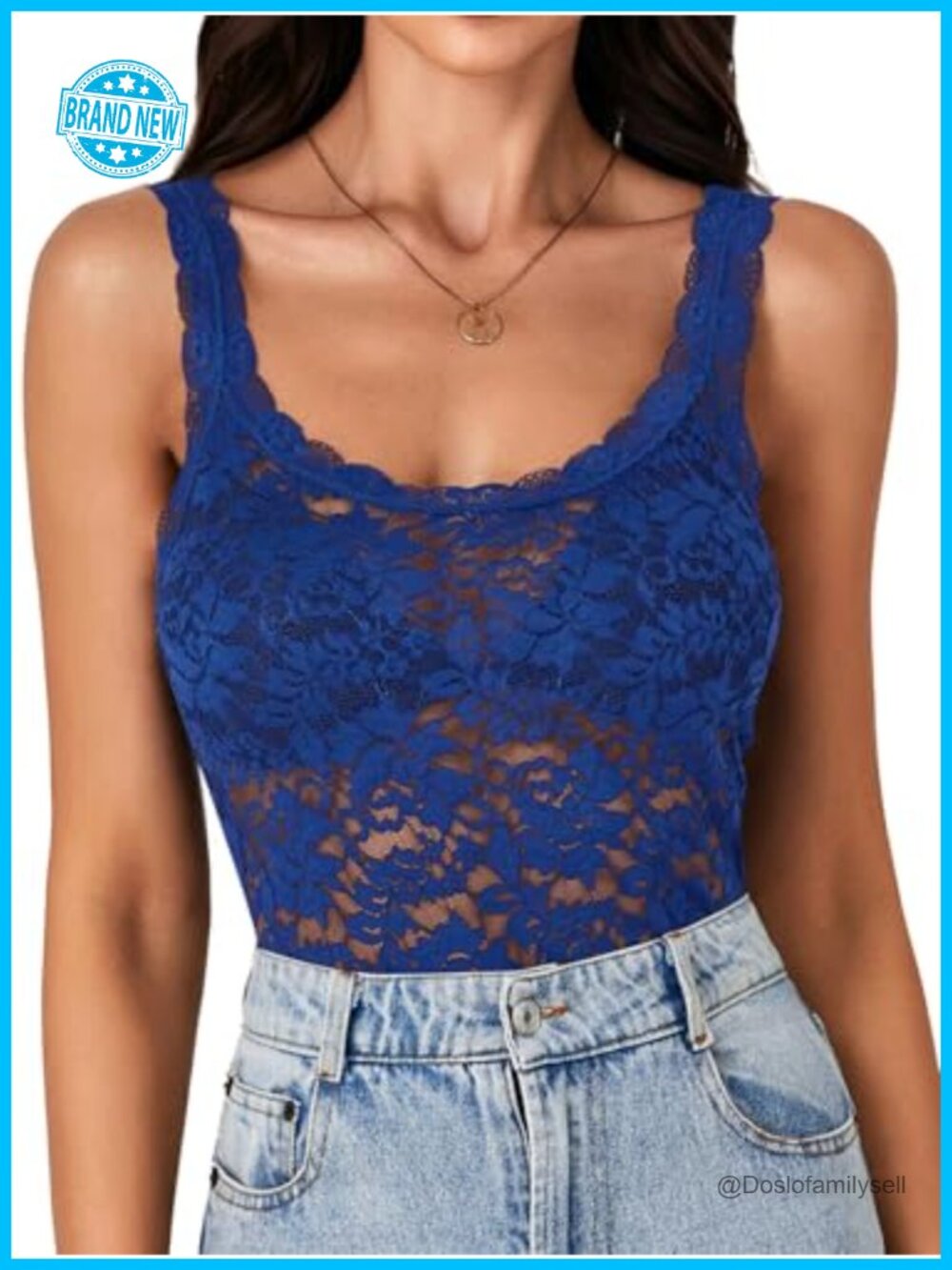 Women's Lace Spaghetti Strap Tank Top